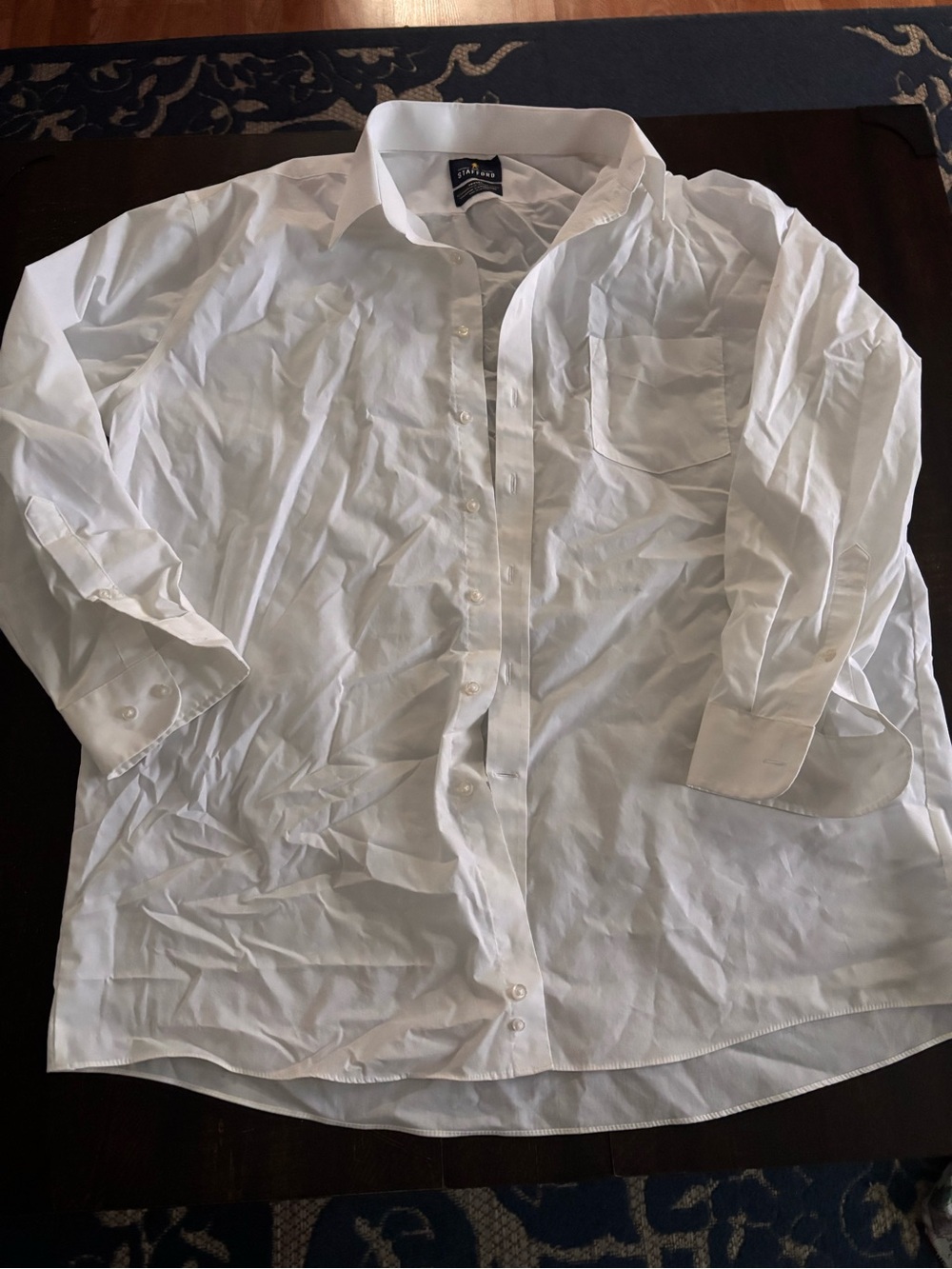 Stafford White Men’s Button-Up Dress Shirt